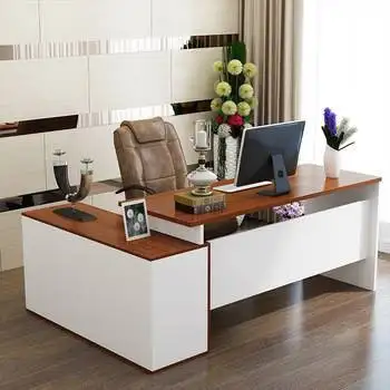 Modern Executive Desk (160 × 160 × 80 × 70 cm) with Side Unit MS-10554