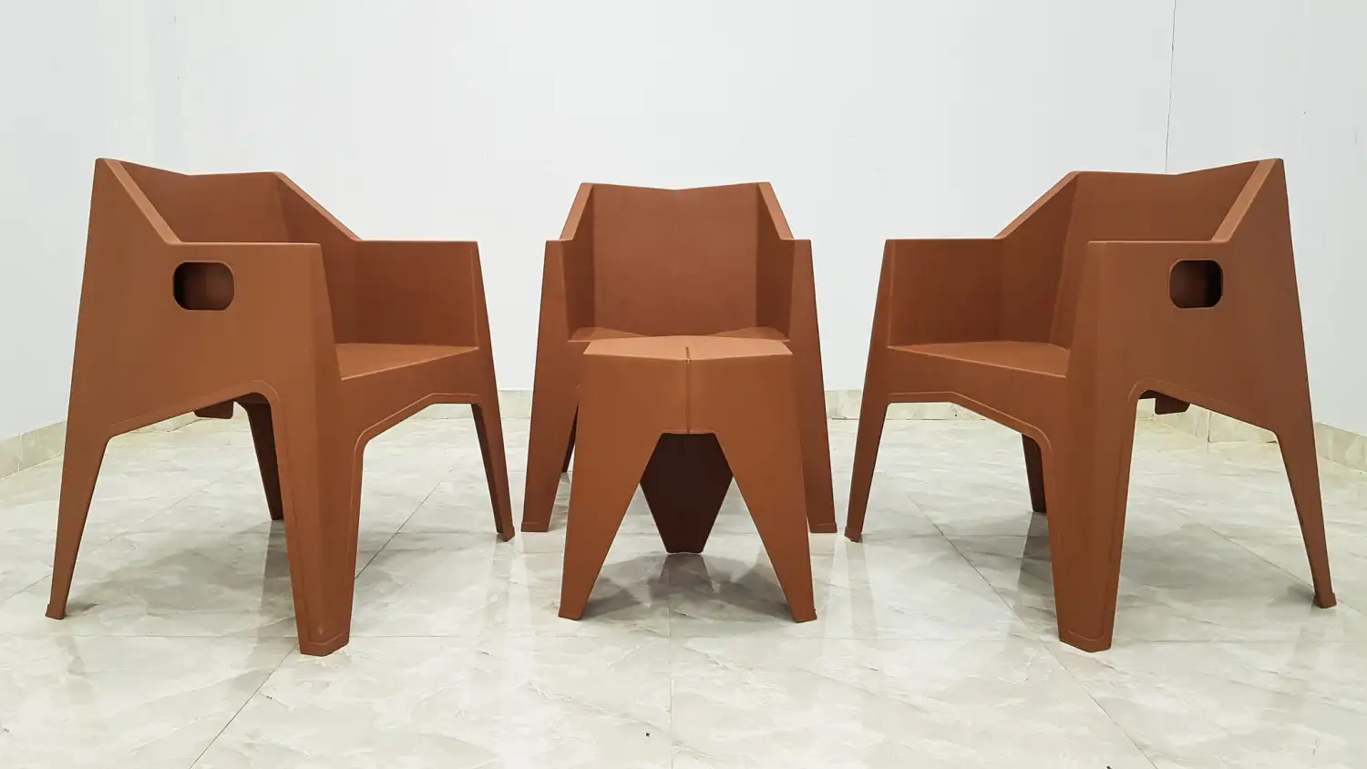 Caesar Chairs Set for Garden and Cafes made of Pure High-Quality Plastic MS-10430
