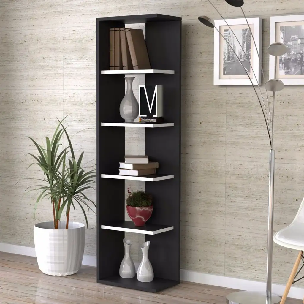 مكتبة ديكور بأرفف خشب MDF مستورد متعددة الوظائف MS-8690