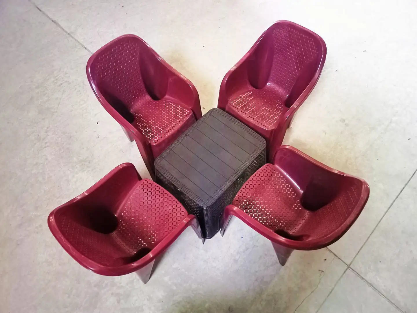 Apple Chairs Set for Garden and Cafes with Kayan Table made of High-Quality Plastic MS-10470