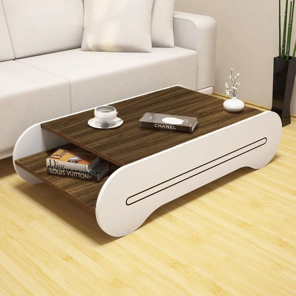 Modern coffee table MDF wood with water-resistant melamine layer MS-11417