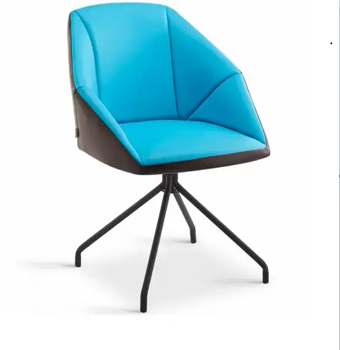Modern armchair, natural plywood wood, imported leather MS-9165