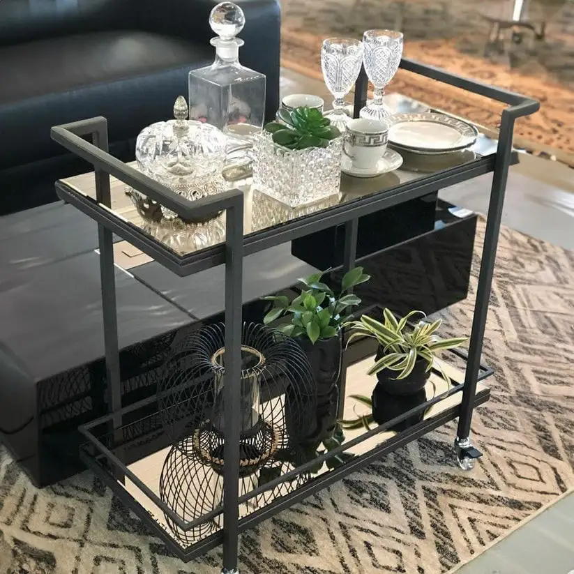Hospitality trolley table electrostatic painted iron MS-12816