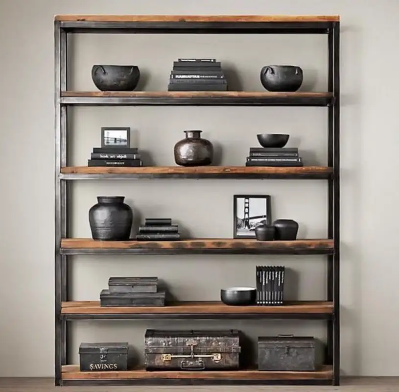 مكتبة ديكور حديد و خشب MDF مستورد MS-7353