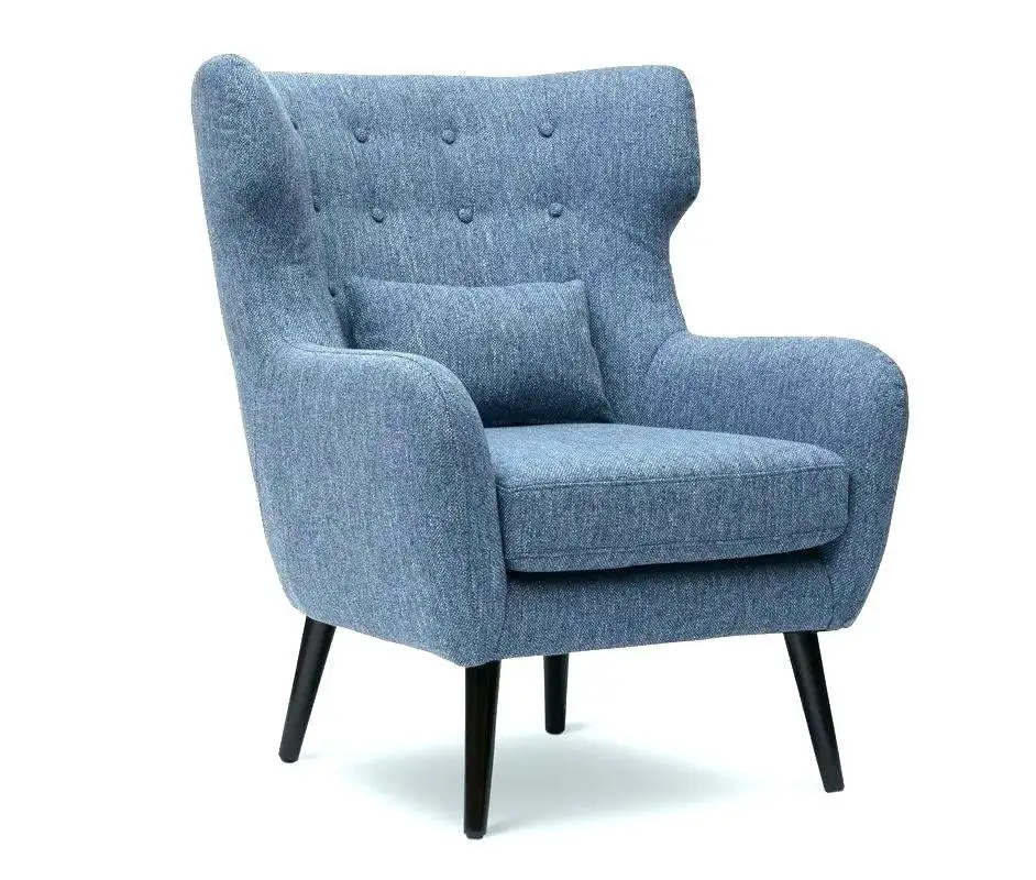 Modern capitone armchair, red beech wood, linen or velvet fabric MS-11129