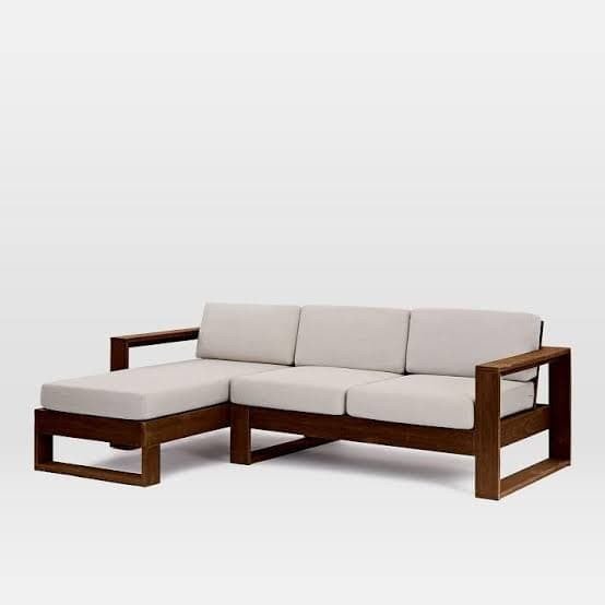 Modern Corner Sofa, Red Beech Wood and Linen or Velvet Fabric, High Quality MS-11004