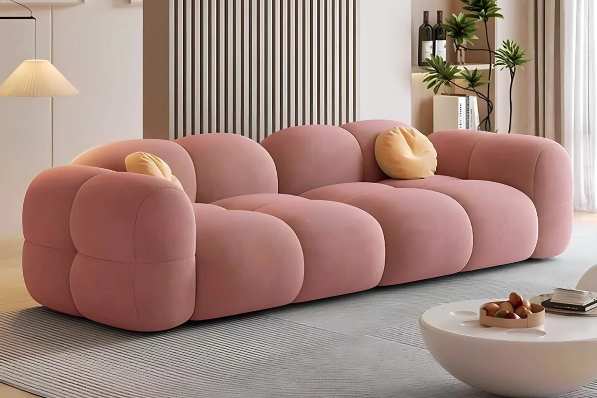 كنبة خشب طبيعي و قماش مستورد (210×85×70 سم) MS-13398