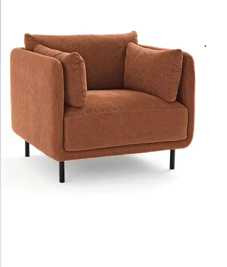 Armchair, natural plywood wood, imported linen fabric MS-9171