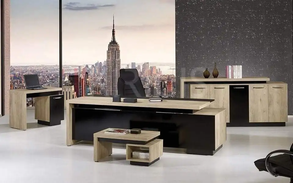 Modern Executive Desk (180 × 80 × 80 cm) with Side Unit MS-10581