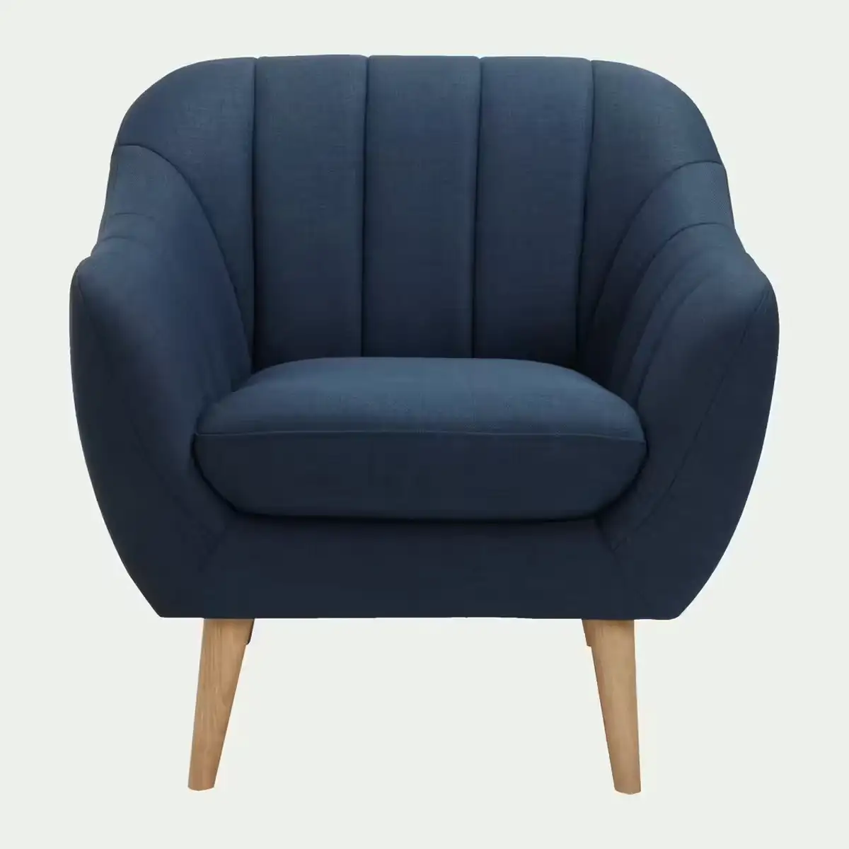 Modern armchair, red beech wood and linen, velvet, or leather MS-8159