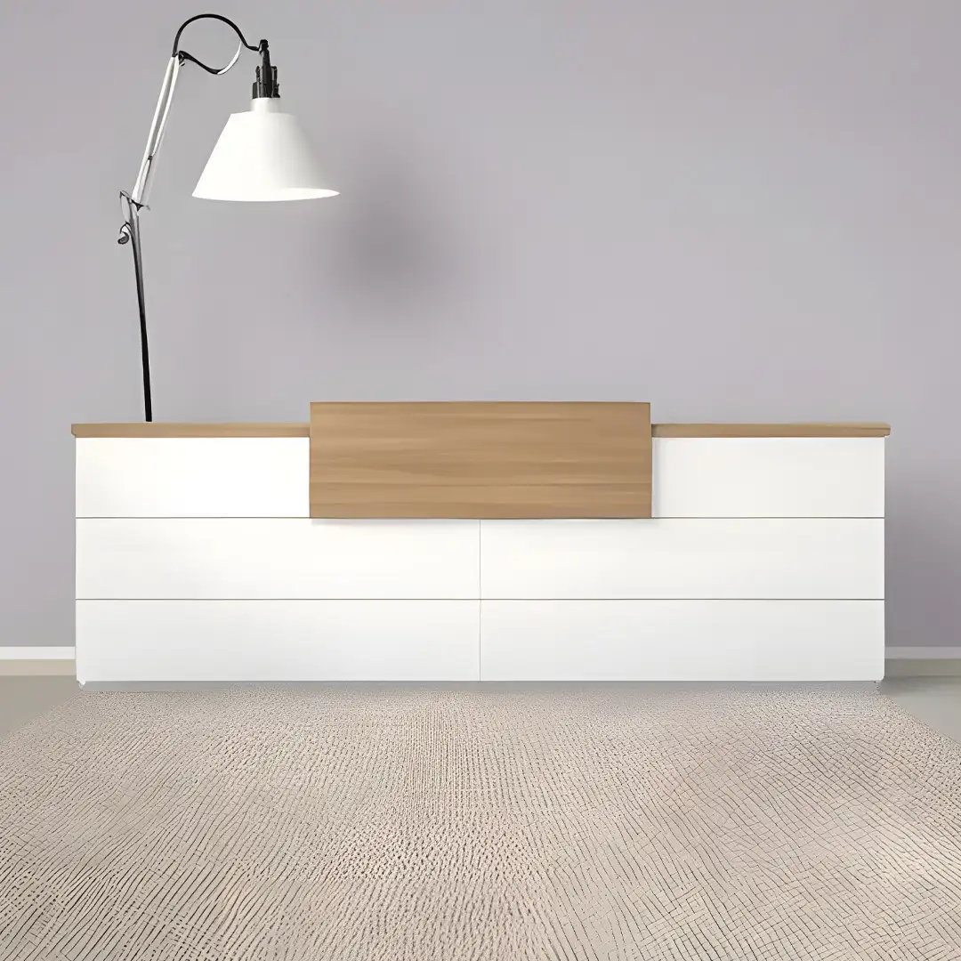 كاونتر استقبال مكتبي مودرن مصنوع من خشب MDF مع طبقة قشرة ميلامين MS-13014