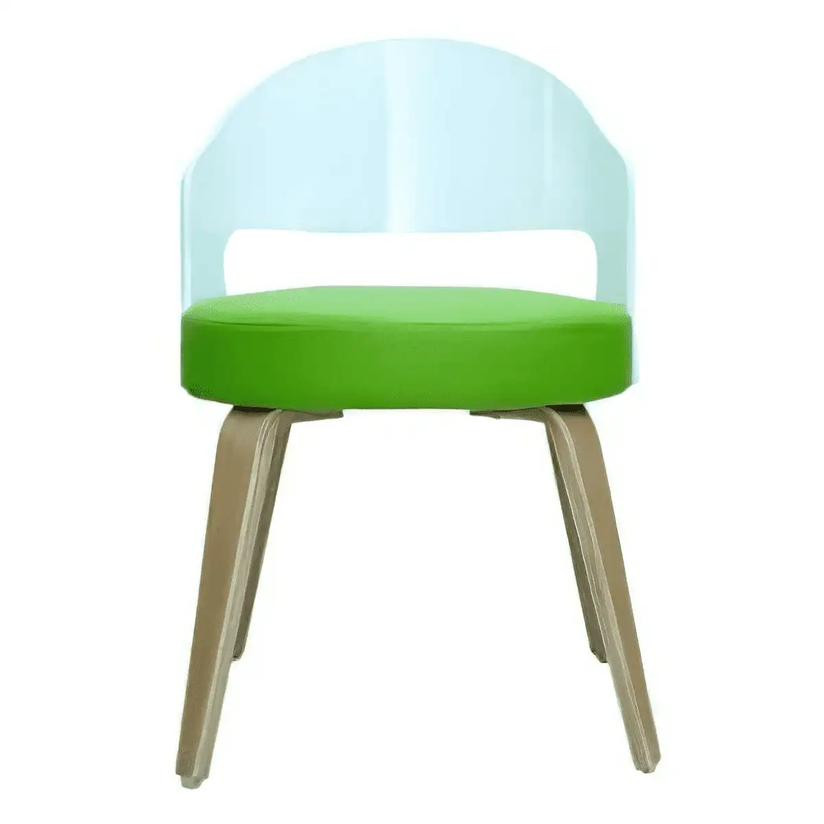 Waiting Pouf Chair, Plywood Wood – Pistachio and White Color MS-7452