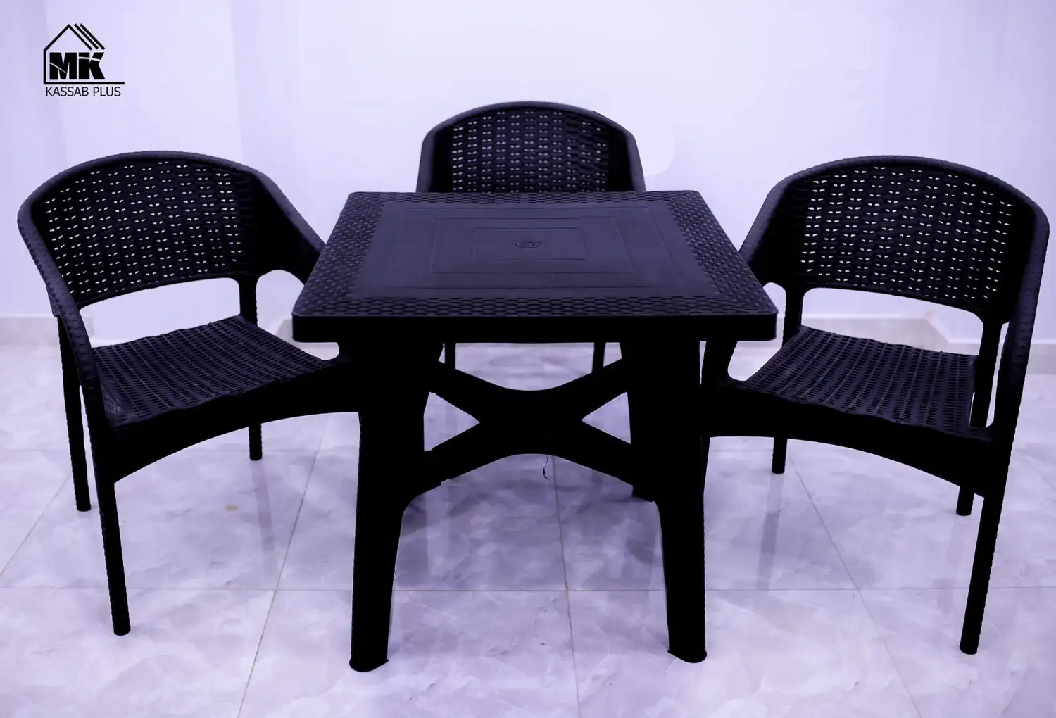 Al-Mamar Chair Set for Garden and Cafes made of Pure High-Quality Plastic MS-10465