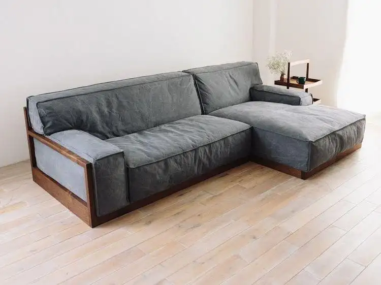 Modern Corner Sofa 250×120 cm, Red Beech Wood and Linen or Velvet Fabric, High Quality MS-10993