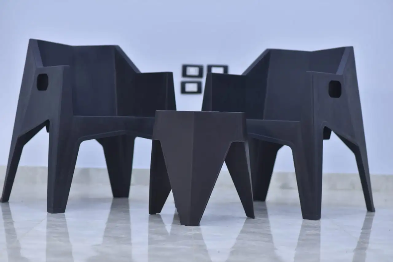 Caesar Chairs Set for Garden and Cafes made of Pure High-Quality Plastic MS-10429