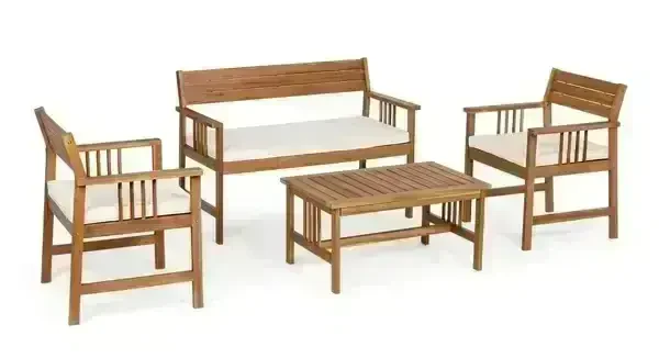 طقم انتريه خارجي خشب طبيعي MS-10371