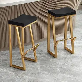 Modern steel bar stool with electrostatic powder coating and wood MS-11708