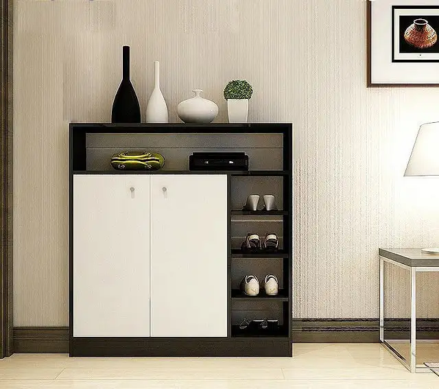 Modern chic cabinet with two doors and side shelves for multiple purposes high-quality MDF MS-7586