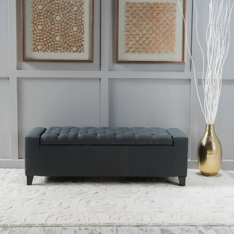 بانكيت كابتونيه بسحارة مودرن خشب MDF وقماش كتان MS-12545