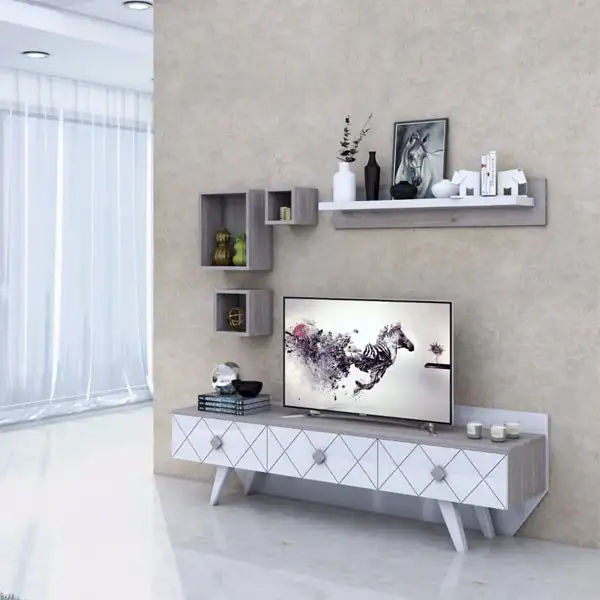 وحدة تلفزيون مودرن معلقه خشب ام دي اف MS-10916