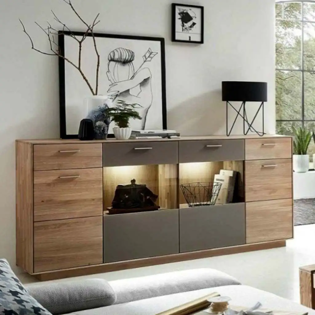 بوفيه مودرن مصنوع من خشب MDF مستورد مع طبقة ميلامين مضادة للمياه MS-11376