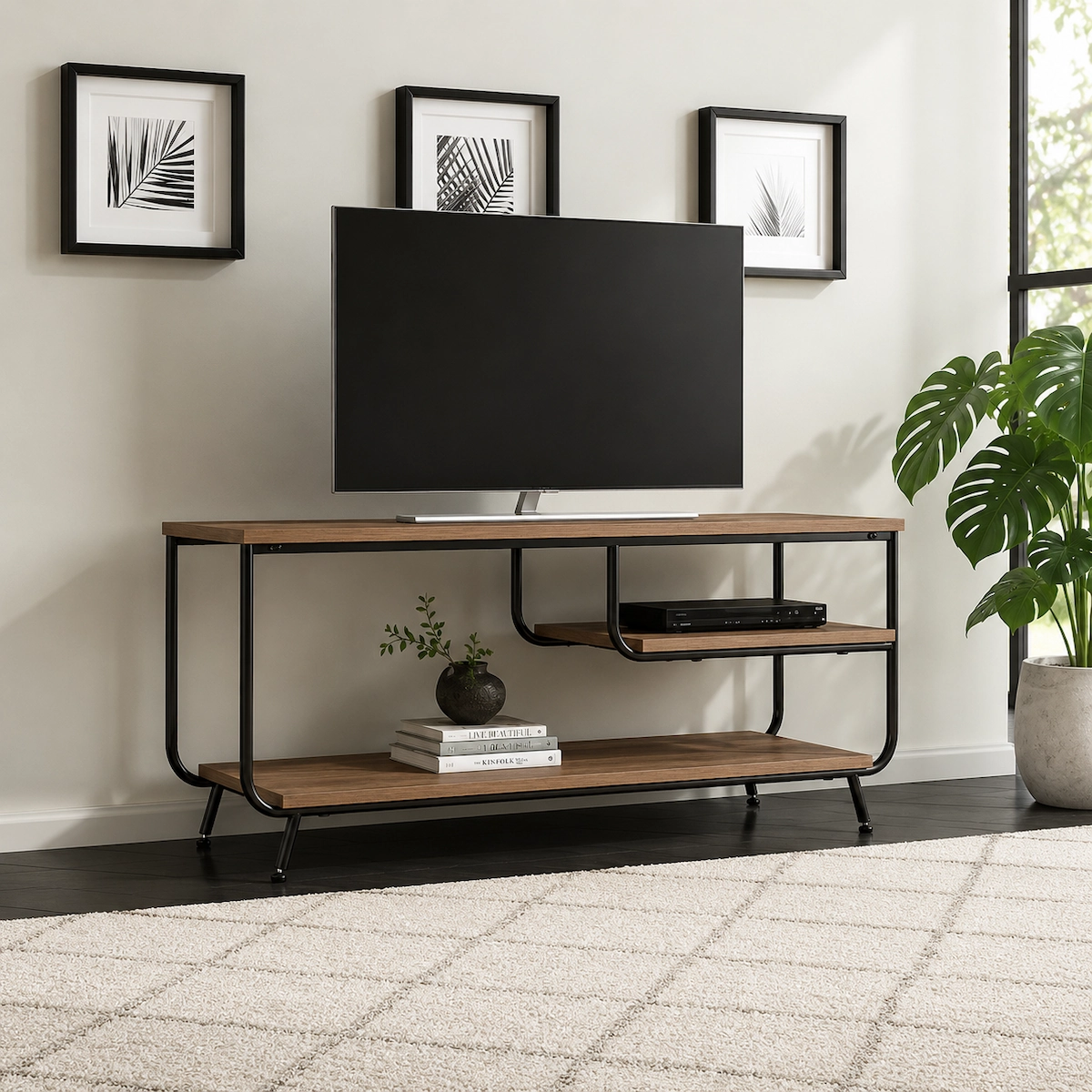 Modern TV stand table steel & MDF MS-11810