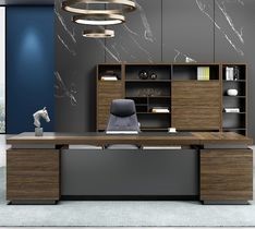 Modern Executive Desk (180 × 80 × 75 cm) with Side Unit MS-7808