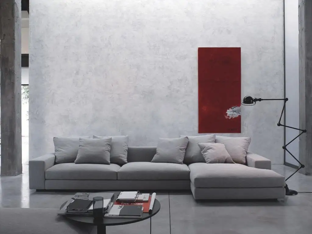 Modern Corner Sofa 280×180 cm, Red Beech Wood and Fabric, High Quality MS-10939