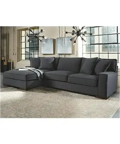 Modern Corner Sofa 280×180 cm, Red Beech Wood and Linen or Velvet Fabric, High Quality MS-10982