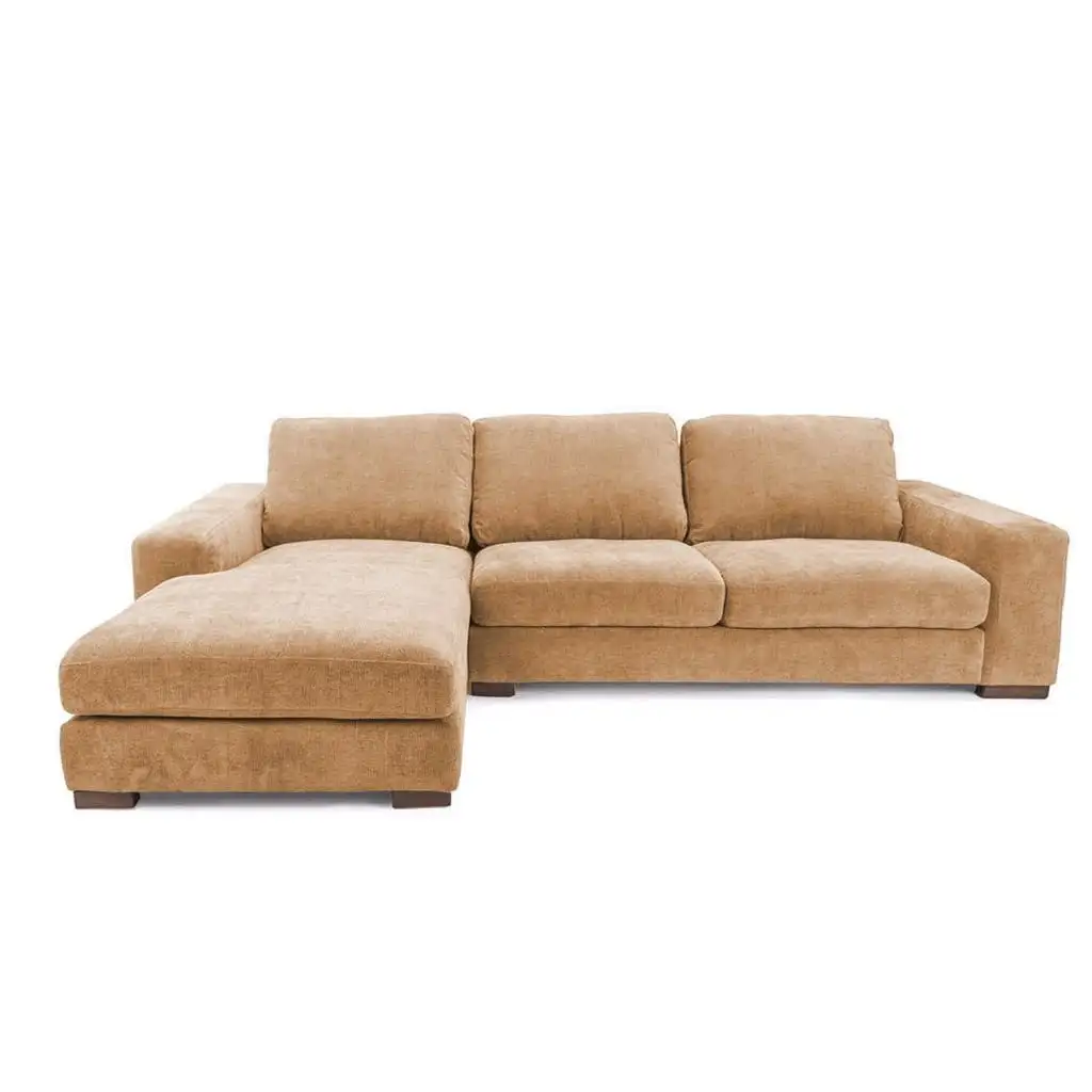 Modern Corner Sofa 250×170 cm, Red Beech Wood and Linen or Velvet Fabric, High Quality MS-10977
