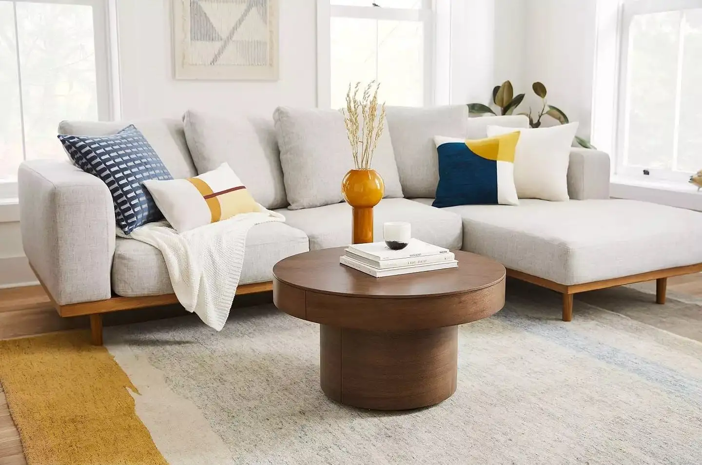 Modern Corner Sofa, Red Beech Wood and Linen or Velvet Fabric, High Quality MS-10995