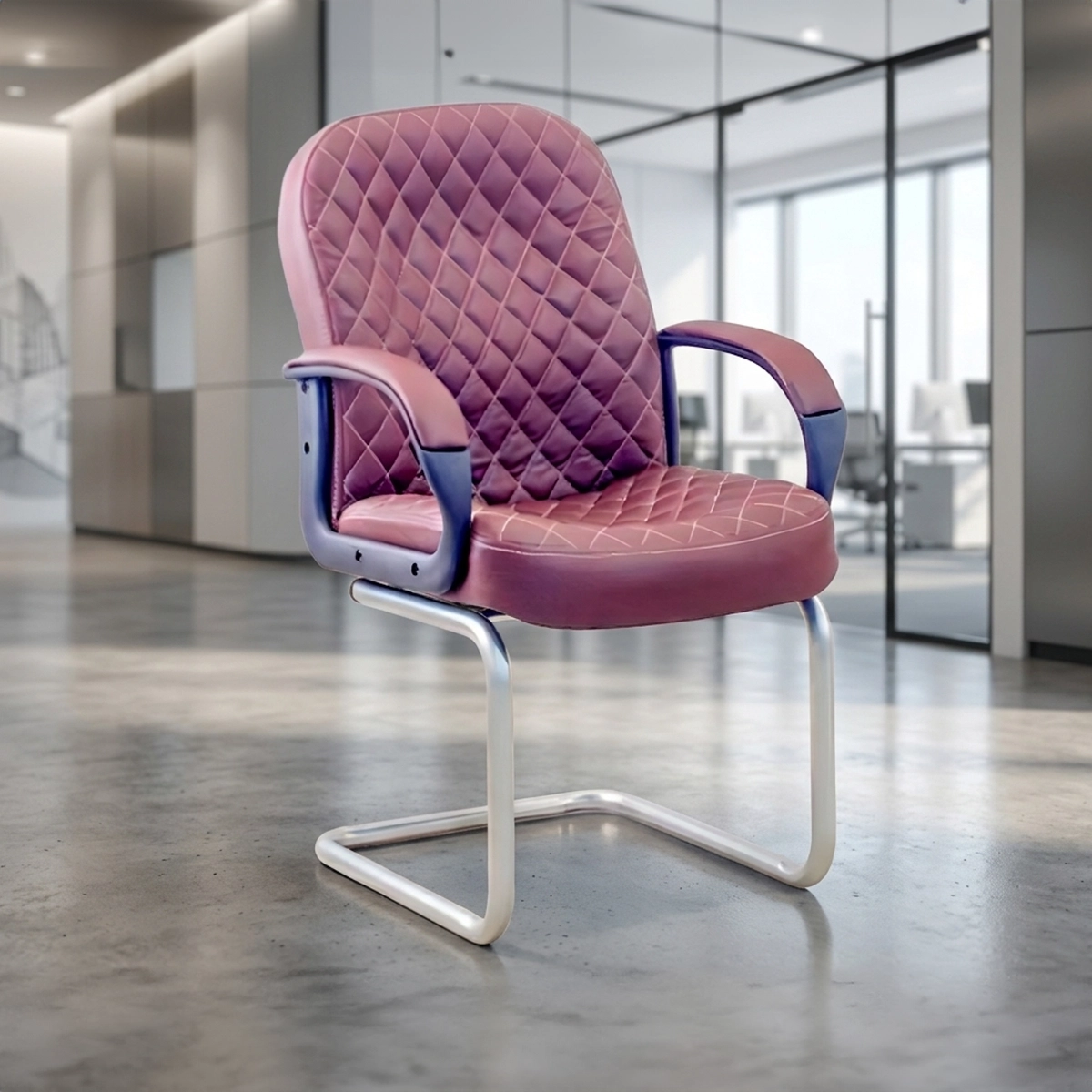 High-quality leather waiting office chair MS-13649