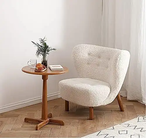 Armchair, Panda fabric imported and natural plywood wood MS-8935