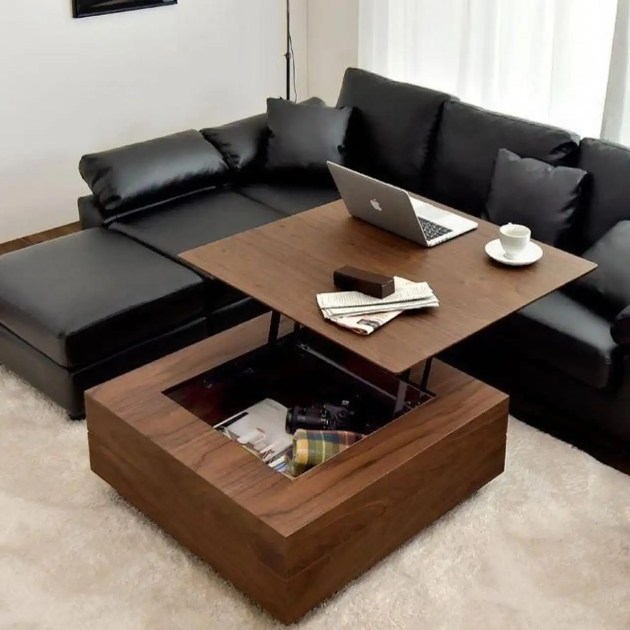 Modern hospitality table electrostatic painted iron with natural wood MS-11465