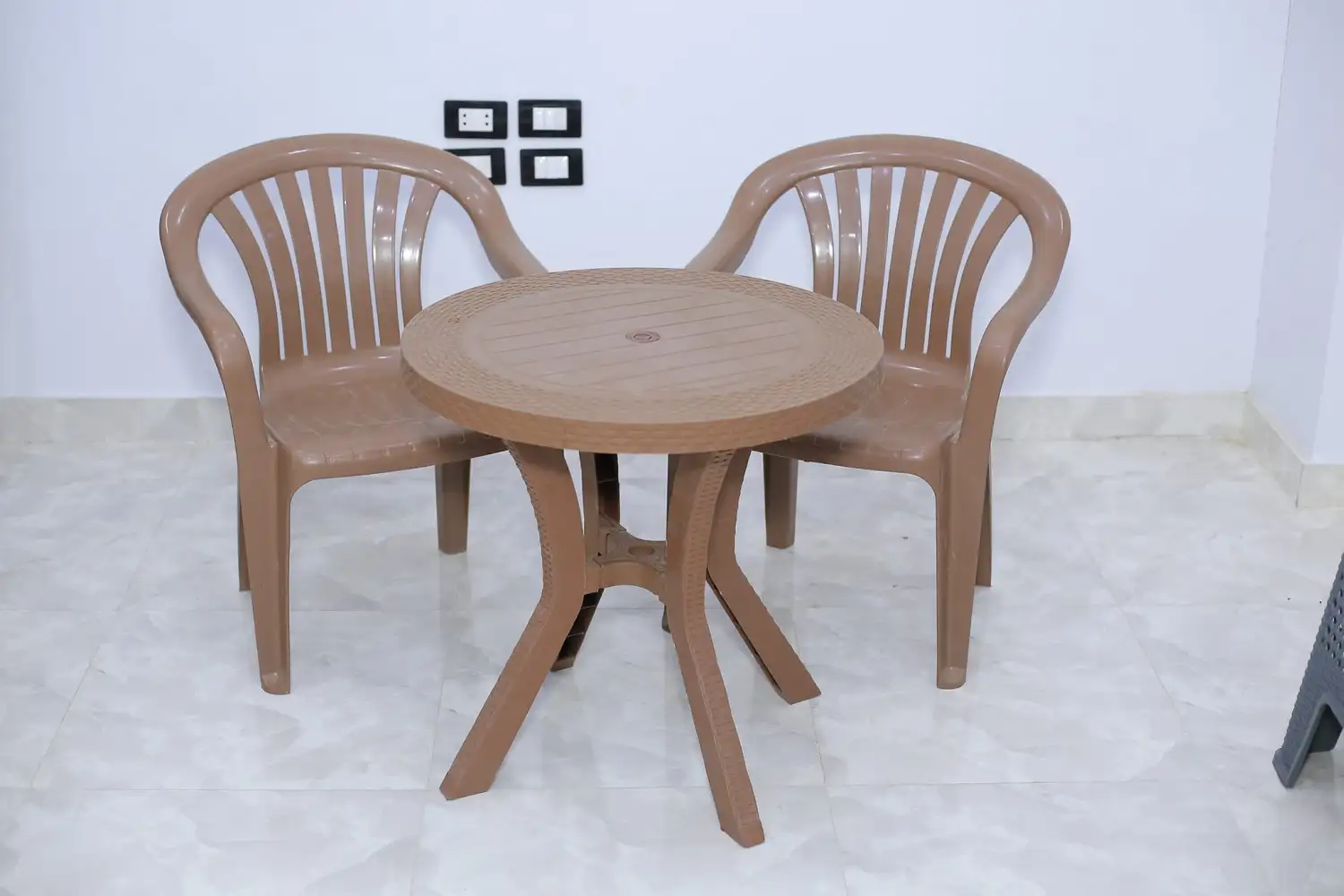 Hadaba Chair Set for Garden and Cafes made of Pure High-Quality Plastic MS-10433