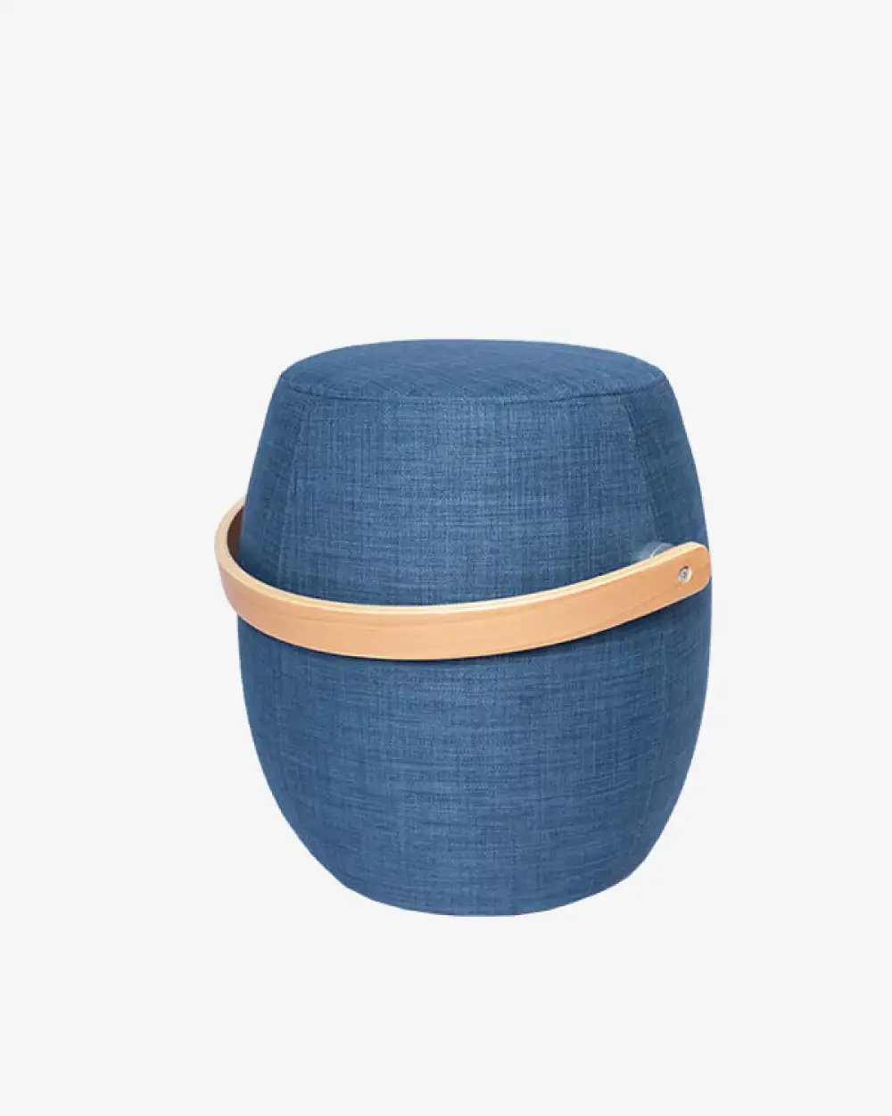 Modern Pouf Made of Red Beech Wood and Velvet Fabric MS-8189