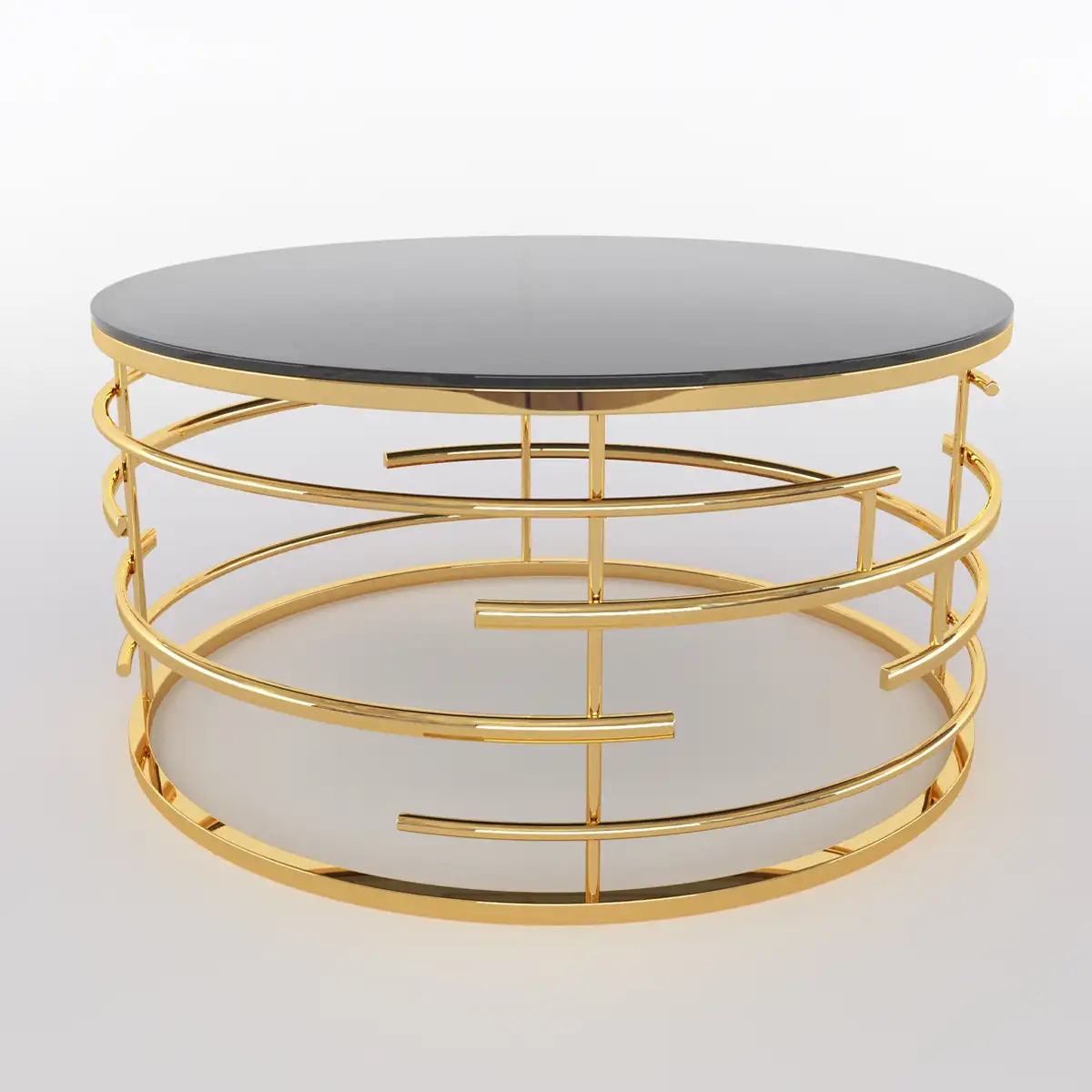 Entryway table stainless steel gold - smoked glass MS-8424