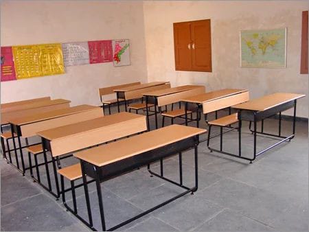 ديسك مدرسي مصنوع من حديد دهان الكتروستاتيك وخشب كونتر MS-13358