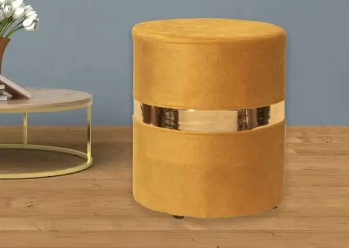 Round Pouf Made of Imported Turkish Fabric MS-8026