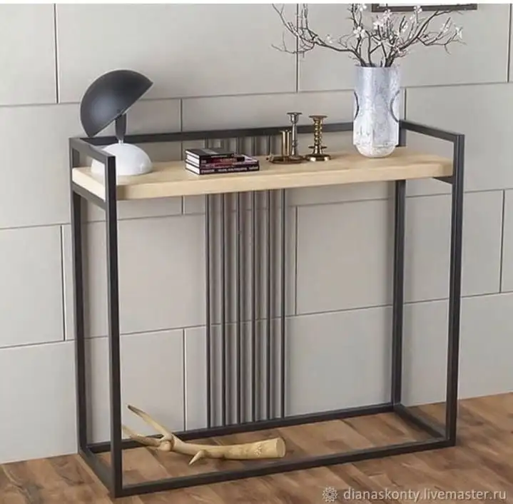 كونسول جانبي ستيل دهان وخشب MDF مستورد MS-8837