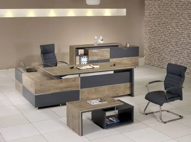 Modern Executive Desk (180 × 80 × 80 cm) with Side Unit MS-10555