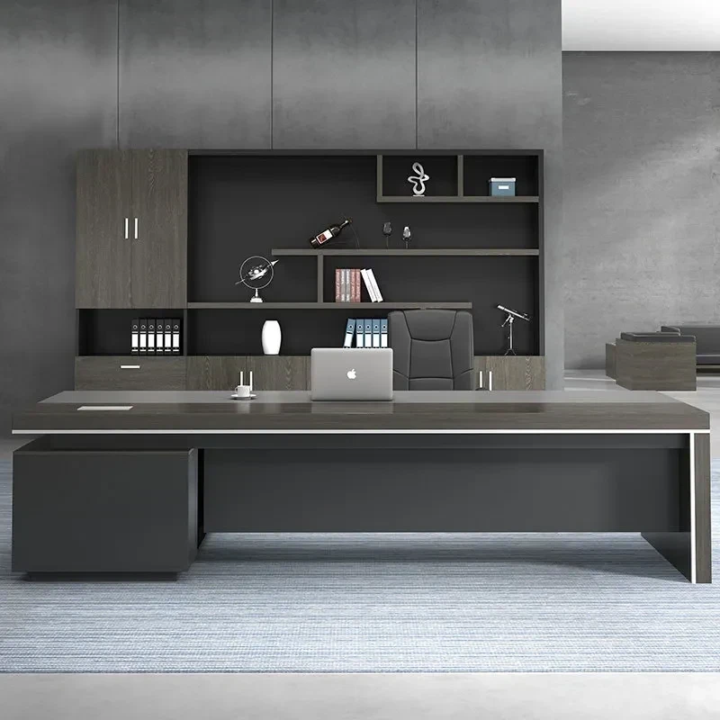 Modern Executive Desk (180 × 80 × 75 cm) with Side Unit MS-7807