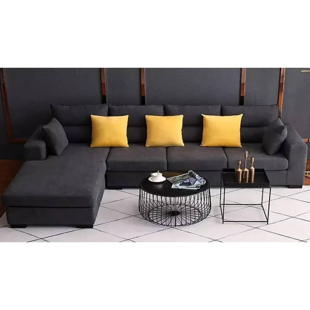 ركنة مودرن (300×180 سم) خشب زان أحمر وقماش كتان أو قطيفة عالي الجودة MS-11027