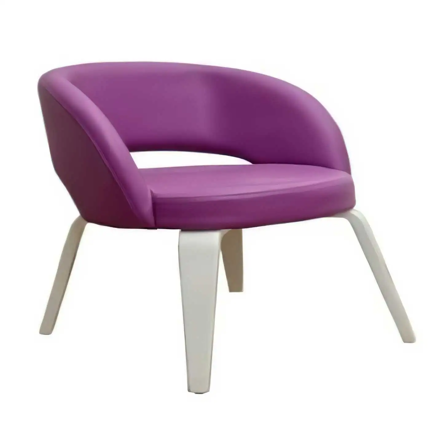 Waiting Pouf Chair, Plywood Wood – Mauve Color MS-7450