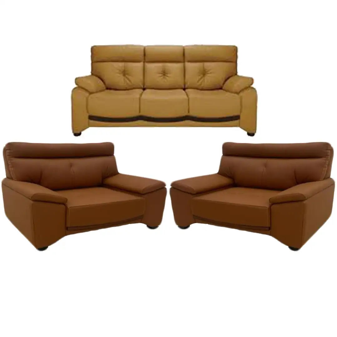 Office Reception Seating Set (MS-9719): 3-Seater Sofa and 2 Armchairs