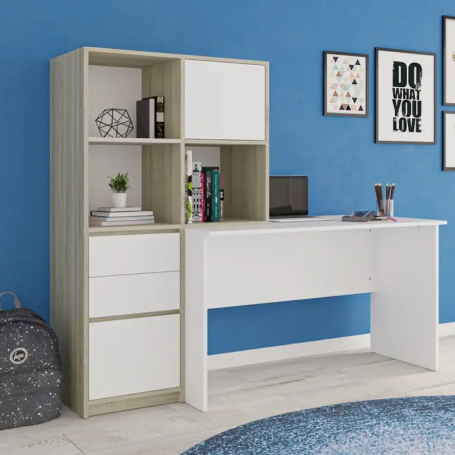 مكتب مذاكرة خشب MDF وطبقة بي في سي MS-12185