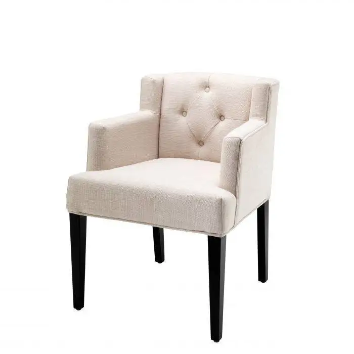 Modern armchair, red beech wood, linen or velvet fabric MS-11068