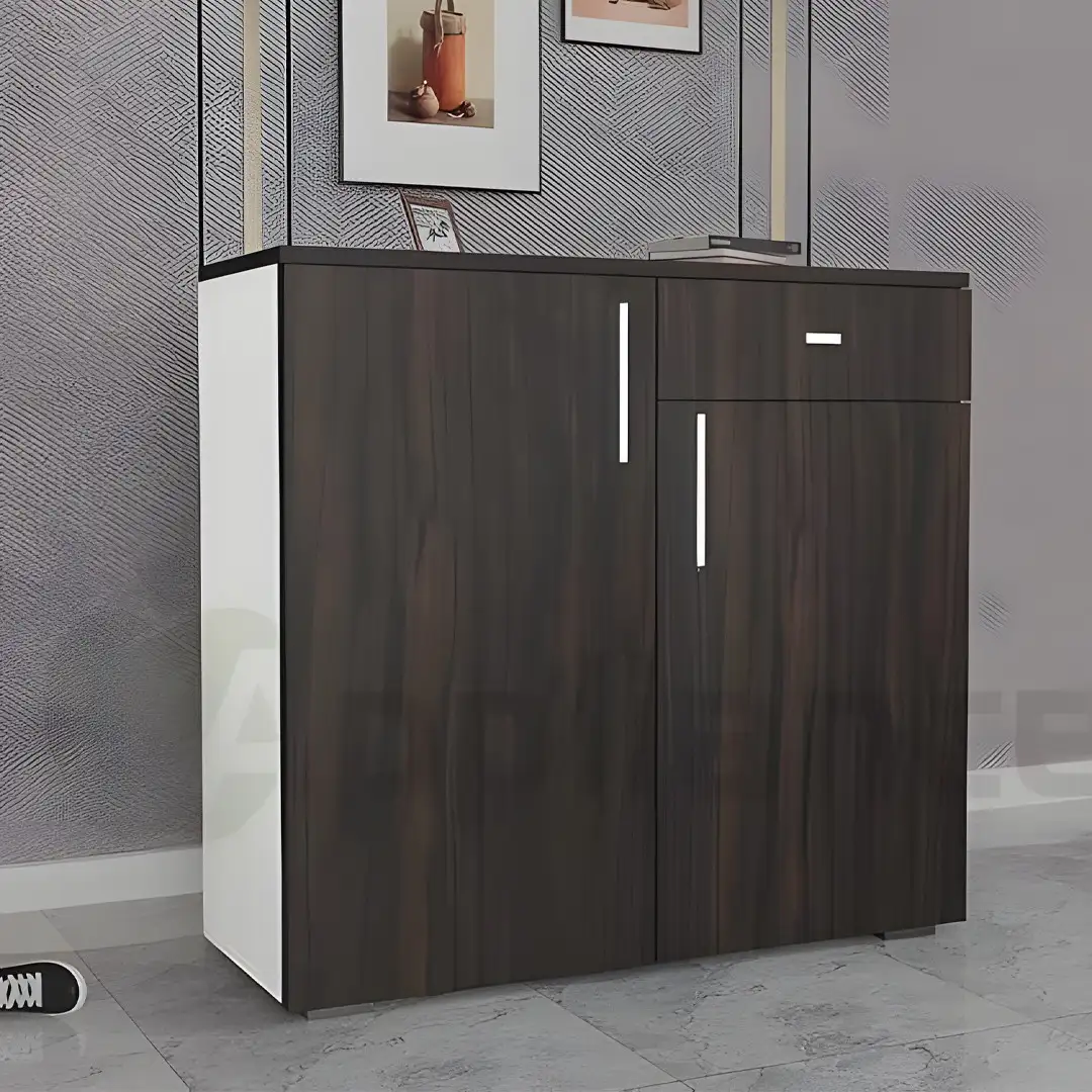 مكتبة مودرن مزودة بدرج و2 ضلفة خشب MDF (120سم × 100سم × 40سم) - MS-12991
