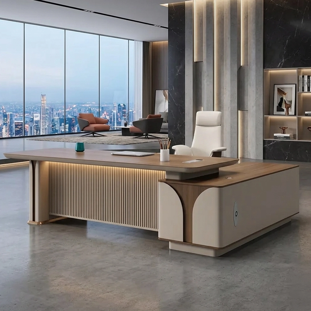 مكتب مدير مودرن خشب MDF - 200 × 80 × 75 سم MS-12953