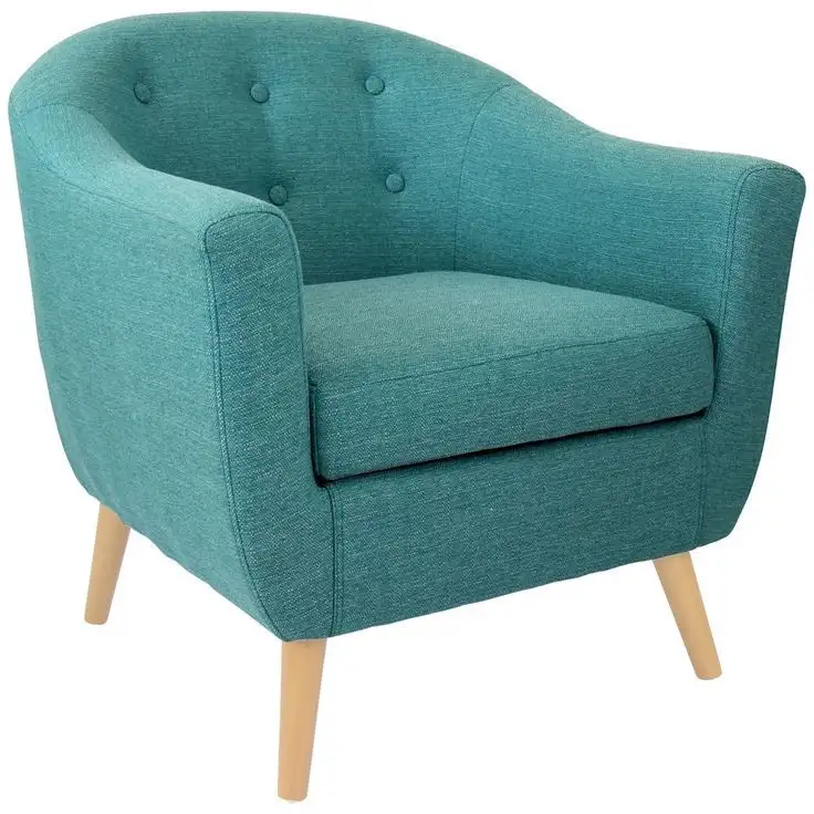Modern armchair, red beech wood, linen or velvet fabric MS-11076